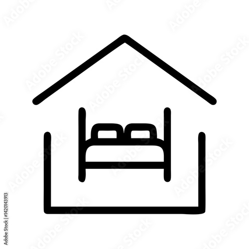 hotel accommodation icon flat icon for apps and websites
