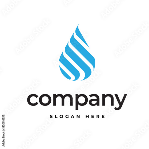 Water Drop Logo – Modern Blue Fluid Icon for Eco Brand, Purification Systems or Clean Tech Company