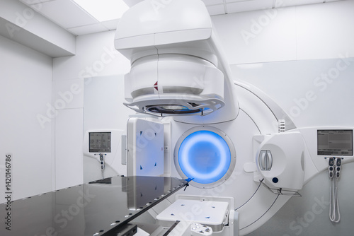 advanced linear accelerator in the therapeutic oncology cancer therapy in the modern hospital laboratory