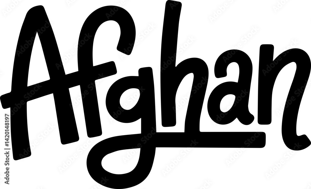 Afghan Script Bold Black Letters