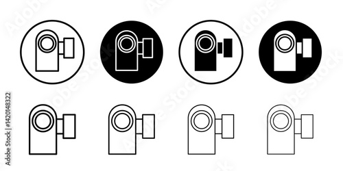 Handy Cam Icon Flat simple outline set