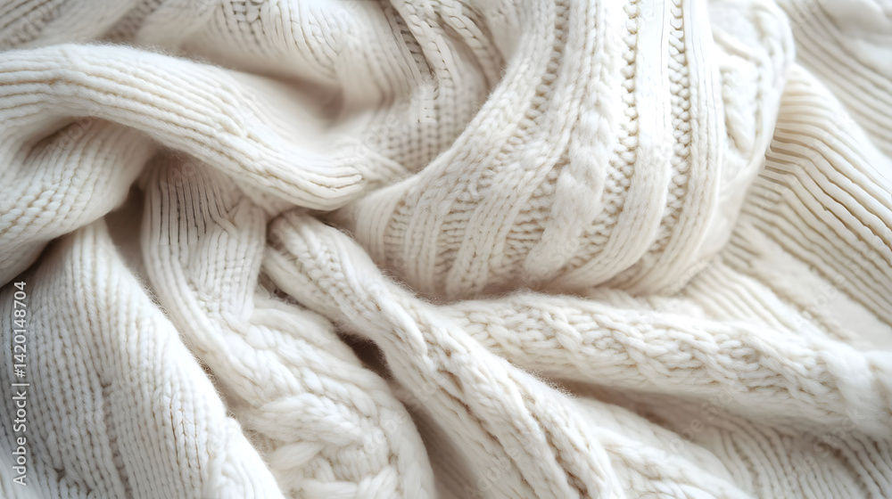 Soft Knit Texture: Cable Knit Details in Cream Soft Knit Texture: Cable Knit Details in Cream