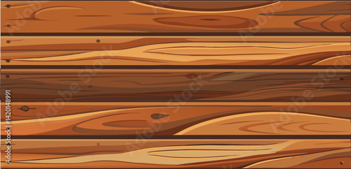 Seamless Wooden Texture Background Vector Illustration. Natural wood grain pattern design for rustic, vintage, decor