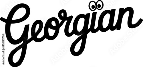 Georgian Script Logo Design Eyes