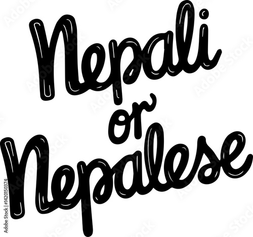 Nepali or Nepalese Typography Design – Bold Handwritten Cultural Identity Lettering