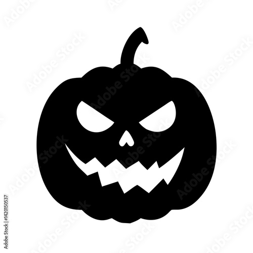 Halloween pumpkin jack o lantern vector illustration spooky carving silhouette design graphic icon