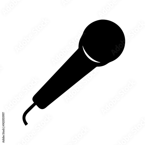Microphone vector illustration for podcast recording singing karaoke or public speaking events icon