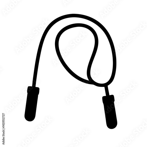 Jump rope workout fitness cardio exercise skipping rope training equipment vector illustration