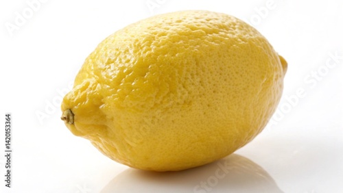 A single lemon with a textured peel is isolated against a bright white background in a studio shot created with generated ai