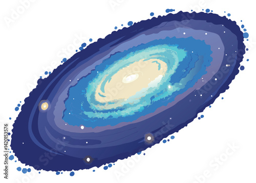 Milky Way Galaxy in the Night Sky Vector Illustration Cosmic Stars and Nebula Scene Design