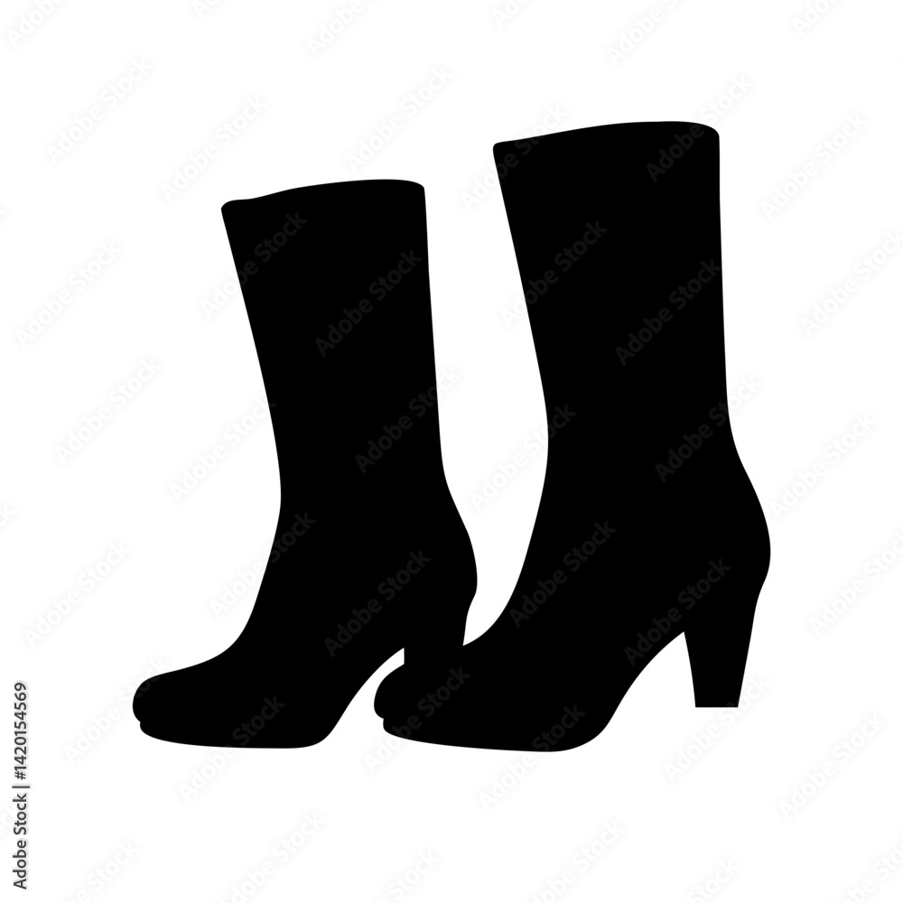 Black boots footwear fashion high heels leather shoes style ankle boots women's boots silhouette Black boots footwear fashion high heels leather shoes style ankle boots women's boots silhouette