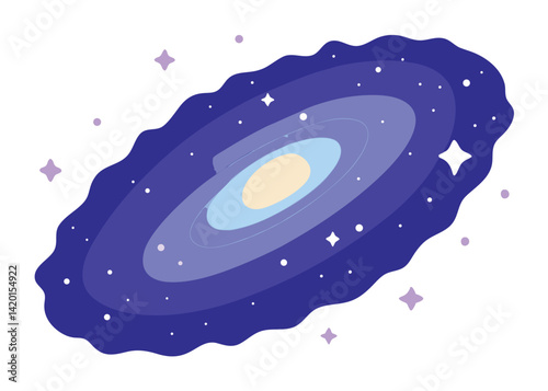 Milky Way Galaxy in the Night Sky Vector Illustration Cosmic Stars and Nebula Scene Design