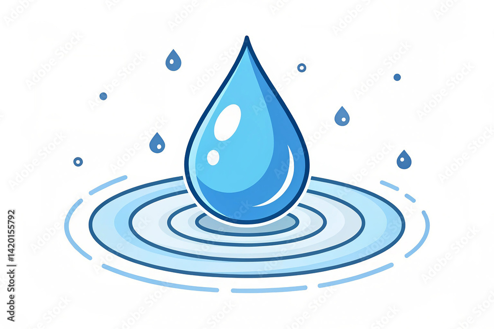 Water drop. 3d vector icon. Cartoon minimal style Water drop. 3d vector icon. Cartoon minimal style