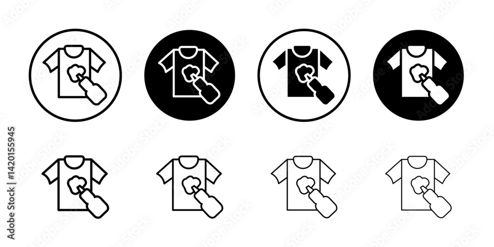 Softener clothes dirt icon Flat simple outline set Softener clothes dirt icon Flat simple outline set
