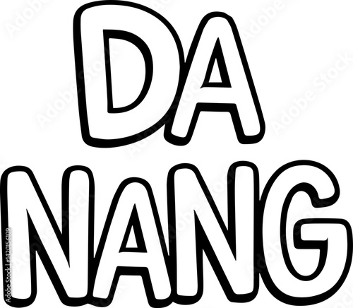 Da Nang City Vietnam Text Graphic