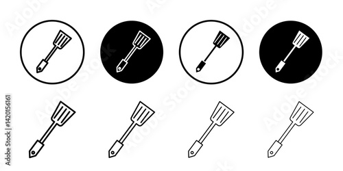 spatula icon Flat simple outline set