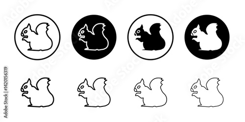squirrel icon Flat simple outline set