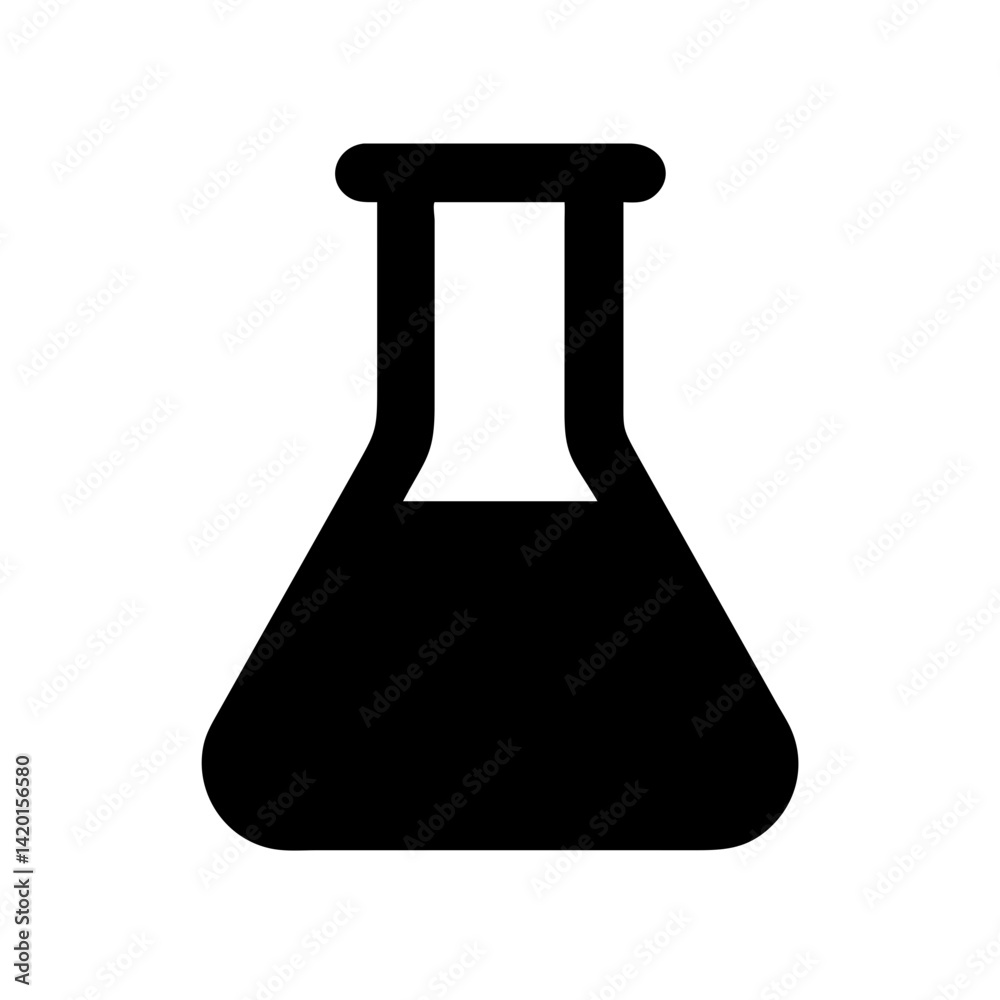 Black chemistry flask beaker science lab equipment experiment tool research analysis test tube icon Black chemistry flask beaker science lab equipment experiment tool research analysis test tube icon