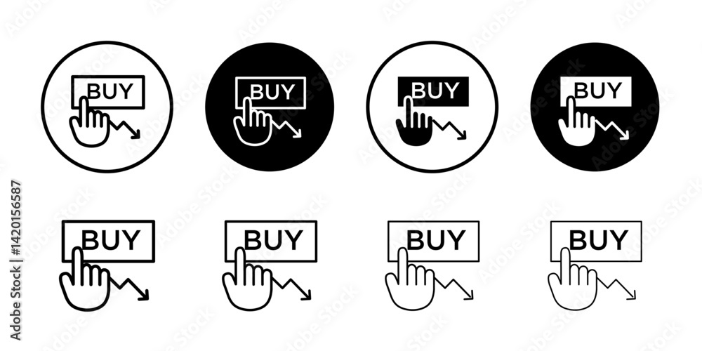 Obraz premium Stock buy icon Flat simple outline set