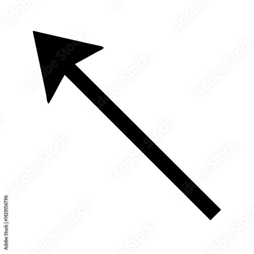 Arrow pointing up left vector graphic illustration direction pointer navigation symbol sign guide cursor