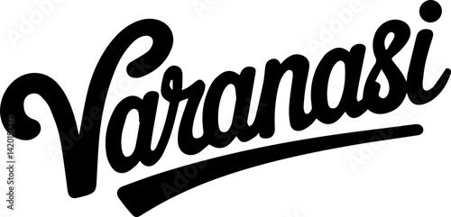 Varanasi City India Typography Design