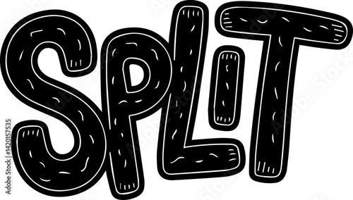 Black Bold Split Text Graphic Design
