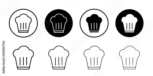 toque icon Flat simple outline set