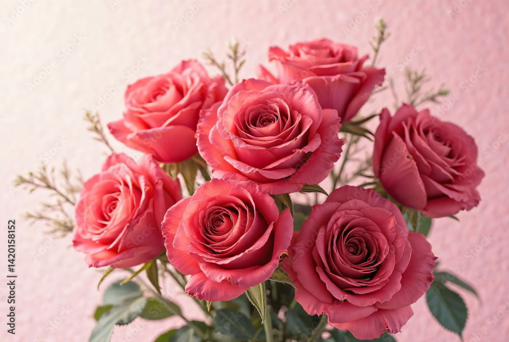 Naklejka premium Roses and petals.