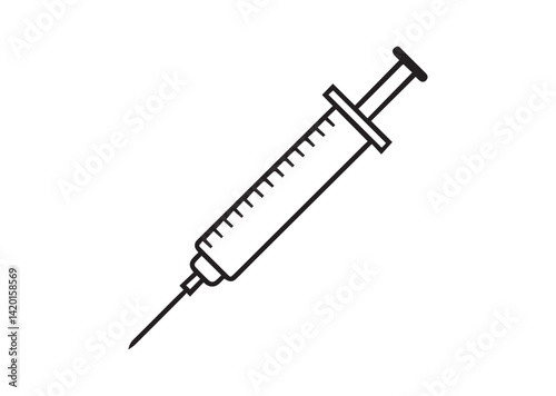 Syringe injection silhouette vector