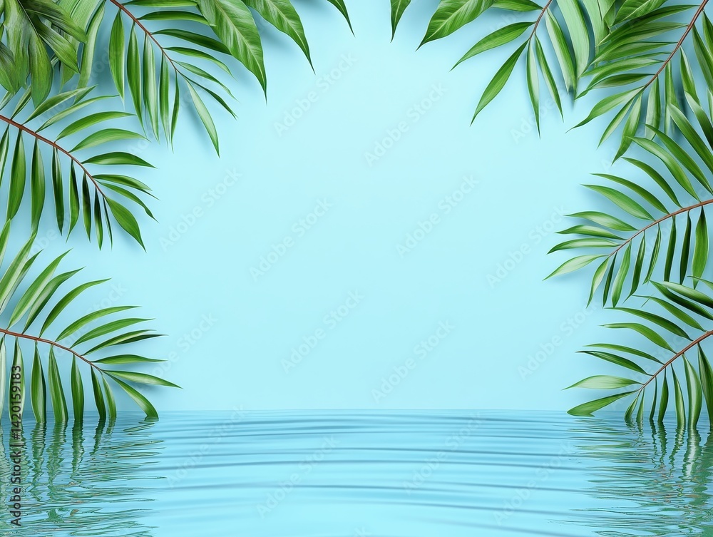Fototapeta premium Tropical leaves frame (3)