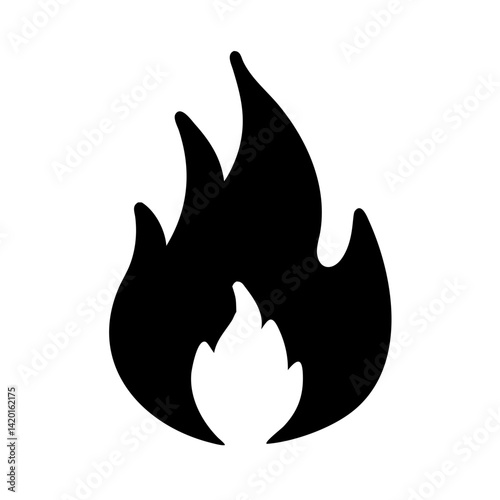 Black fire flame vector illustration for design elements and graphic resources on white background