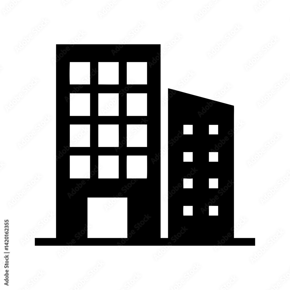 Building architecture office real estate skyscraper apartment construction business cityscape icon vector Building architecture office real estate skyscraper apartment construction business cityscape icon vector