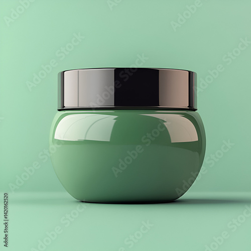 Green cosmetic cream mockup
