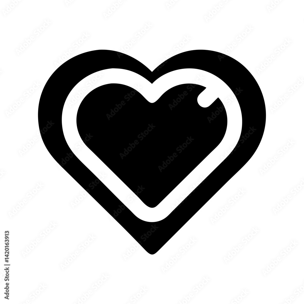 Heart icon vector graphic design element for valentine's day love and romance black and white heart Heart icon vector graphic design element for valentine's day love and romance black and white heart