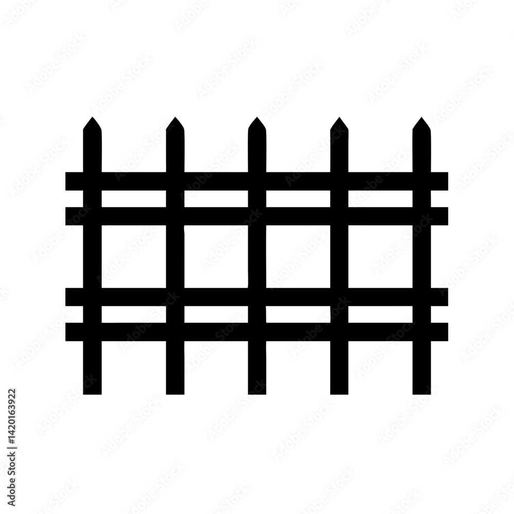 Fence vector graphic illustration of wooden picket fence for garden fencing and yard design idea Fence vector graphic illustration of wooden picket fence for garden fencing and yard design idea