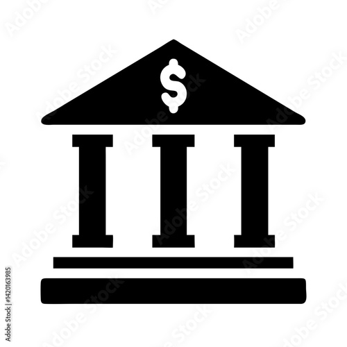 Bank finance financial banking investment money currency economy building symbol icon vector
