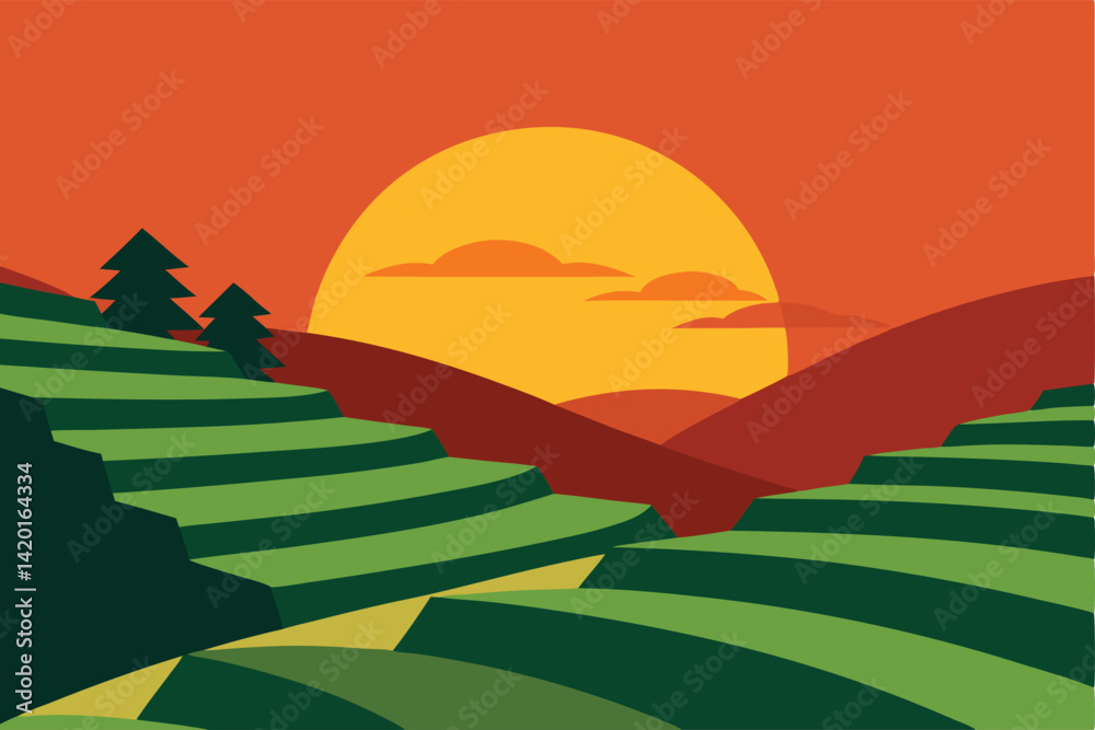 Obraz premium sunset in the mountains