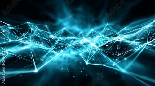 Abstract blue background with dynamic lines and dots, a modern design for digital art graphic illustrations