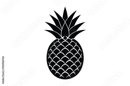 pineapple silhouette vector illustration isolated on white background 