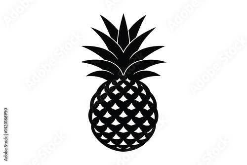 pineapple silhouette vector illustration isolated on white background 