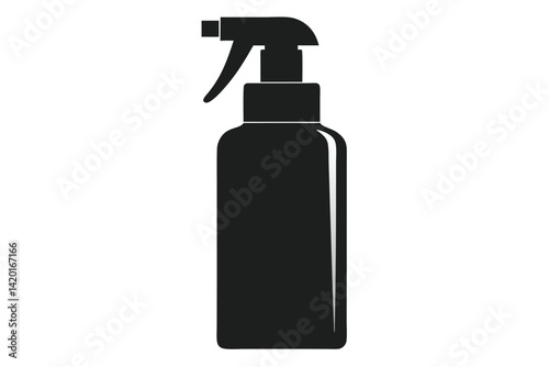Black spray bottle for cleaning or disinfection with adjustable nozzle