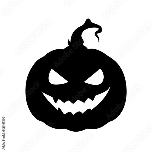 Download spooky halloween pumpkin vector illustration for carving templates and decoration ideas