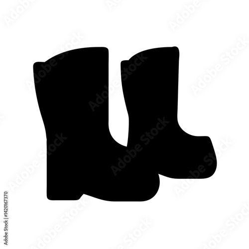 Black rain boots footwear rubber boots wellingtons waterproof boots fashion accessory outdoor shoes