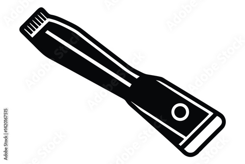 Modern professional hair clipper barber salon tool in simple black vector drawing