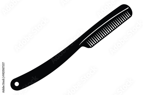 Simple Black Comb Silhouette for Hair Styling and Personal Grooming Usage