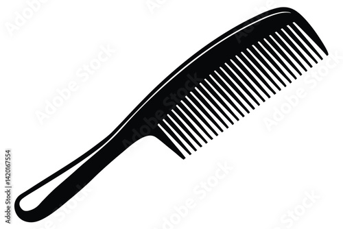 Black comb with smooth teeth design, perfect for styling hair elegantly