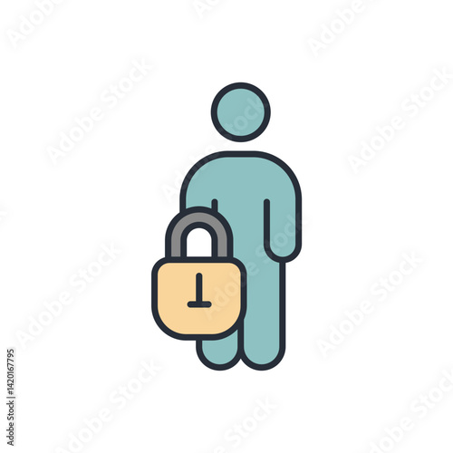 privacy icon collection .design style with background
