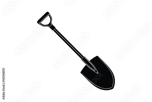 shovel silhouette vector illustration isolated on white background
