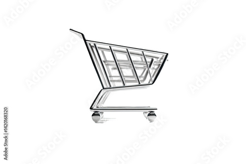 A clean, geometrically simple shopping cart icon, centered on a 