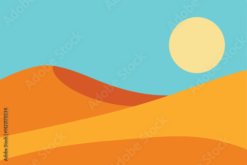 vector illustration of sand dunes